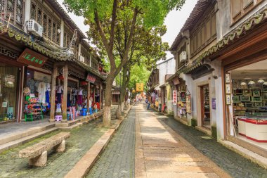 Jiangnan Su Köyü Suzhou Eski Şehir Sokağı
