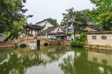 Jiangnan Su Köyü Suzhou Eski Şehir Sokağı