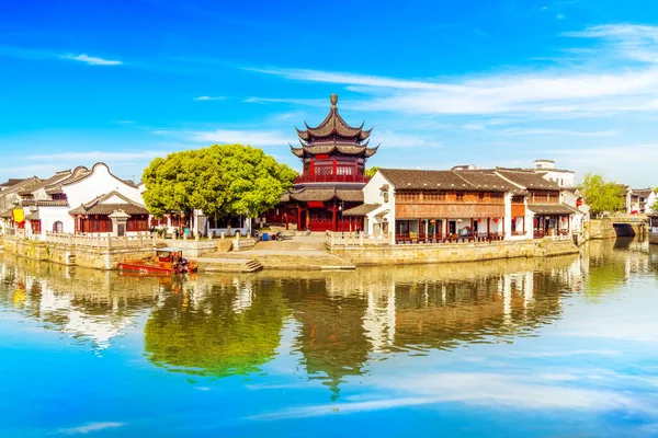 Suzhou Tang Πόλη Ποταμού Πλευρά Του Παλιού Κτιρίου — Φωτογραφία Αρχείου