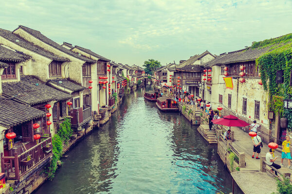 Suzhou Shantang town, Chinese city background