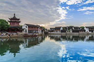 Jiangnan Su Köyü Suzhou Eski Şehir Sokağı