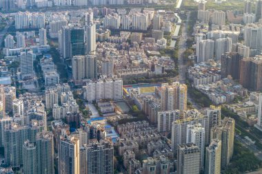 Şehir gökdelenlerinin modern binaları.