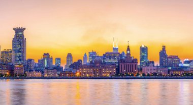 Bund, Şangay 'da güzel bir gece sahnesi.