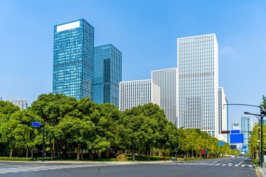 Şangay Lujiazui finans bölgesi gökdelenleri