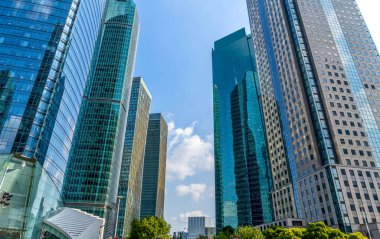 Şangay Lujiazui finans bölgesi gökdelenleri