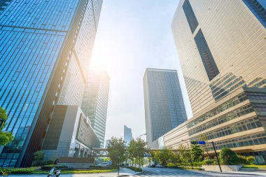 Şangay Lujiazui finans bölgesi gökdelenleri