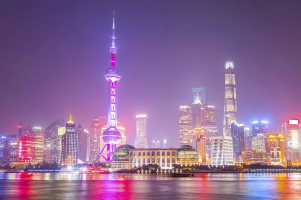 Shanghai Bund Paesaggio Architettonico Skyline Urbano — Foto Stock
