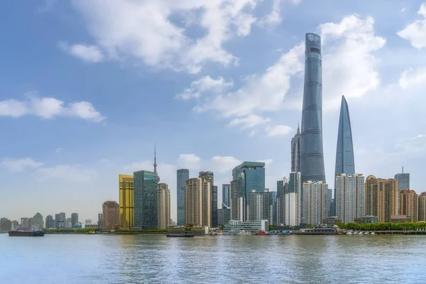 Shanghai Horizonte Ciudad China Torre Recorrido Fondo Cielo Moderno — Foto de Stock