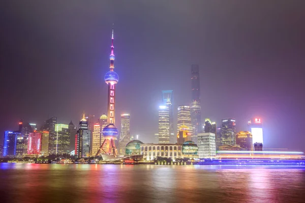 Shanghai Bund Vista Serale — Foto Stock
