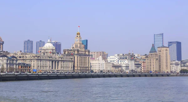 Shanghai Bund Modern Urban Bakgrund — Stockfoto