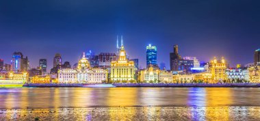 Şangay Bund gece görüşü