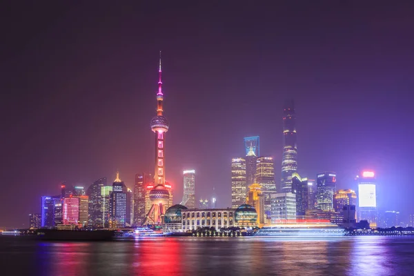 Shanghai Architectural Landscape Night View China Asia — Stock Photo, Image