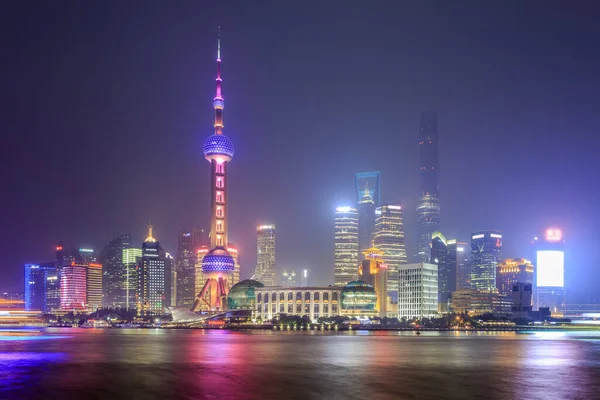 Bund Night View China Asia — Stock Photo, Image
