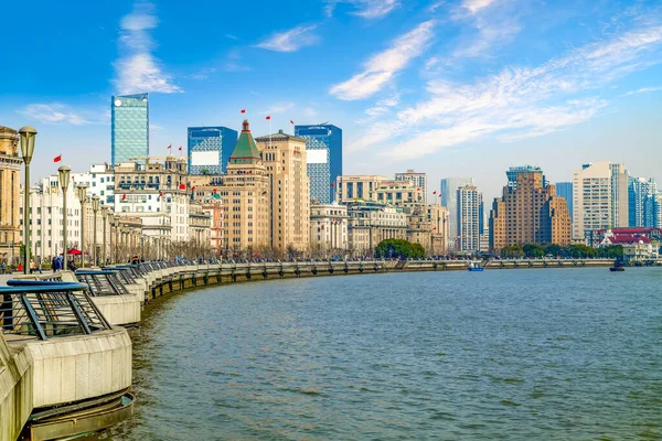 Floder Och Gamla Byggnader Bund Shanghai — Stockfoto