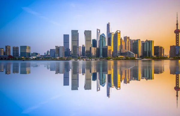 Skyline Van Stedelijke Constructie Sjanghai — Stockfoto