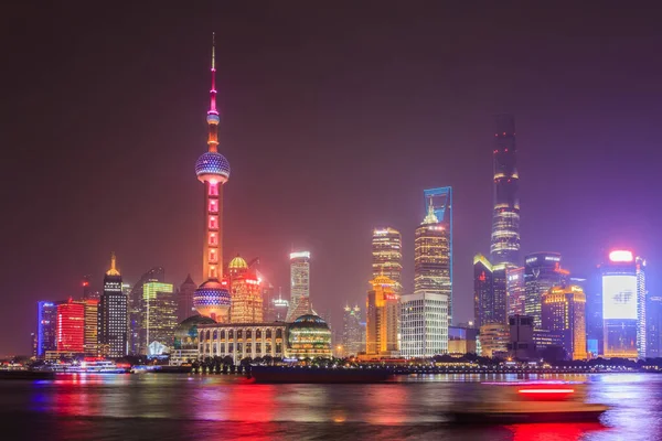 Shanghai Paesaggio Architettonico Vista Serale — Foto Stock