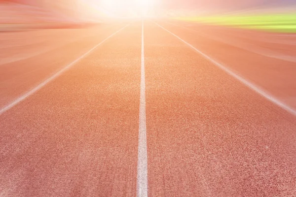 Track and field red plastic runway