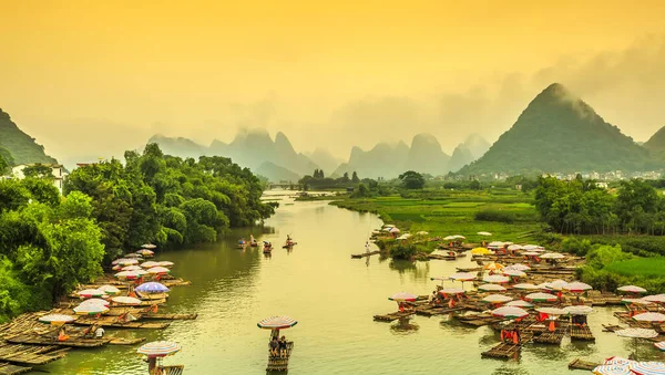 Vackra Floderna Och Landskapet Lijiang River Guili — Stockfoto