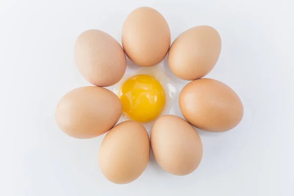 Huevos Orgánicos Frescos Primer Plano —  Fotos de Stock