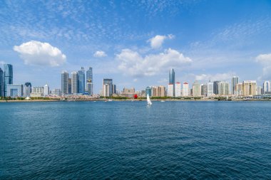 Kentsel mimari manzara ve ufuk çizgisi