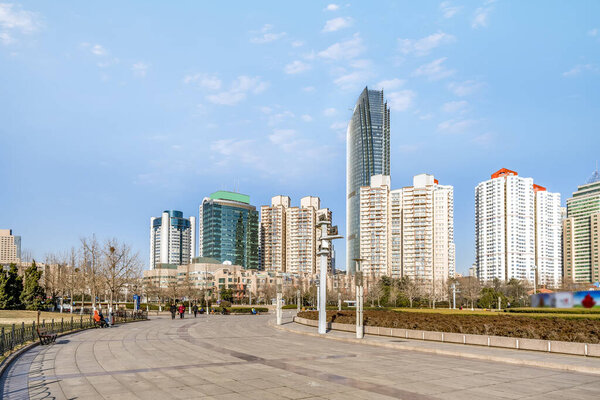 Qingdao city centre building landscape and urban skyline