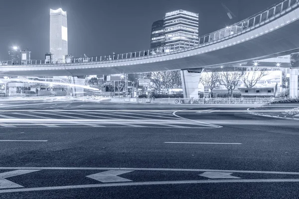 Shanghai Architectonisch Landschap Stad Weg Avond Uitzicht — Stockfoto