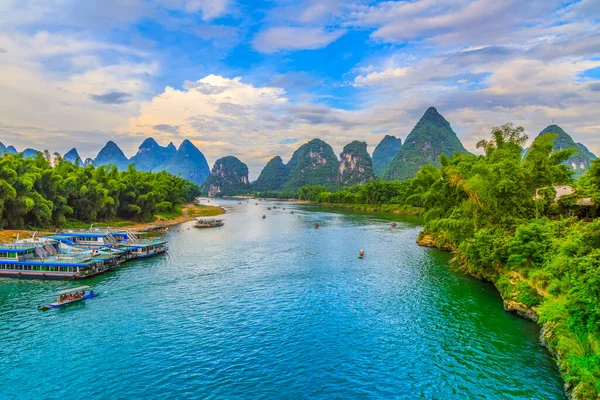 Yangshuo Xingping Lijiang Rivier Natuur Landschap — Stockfoto