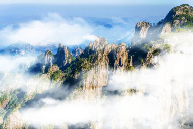 Huangshan Dağı bulut denizi