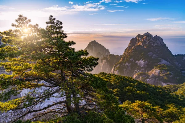 Sonnenaufgang Berg Huangshan China — Stockfoto