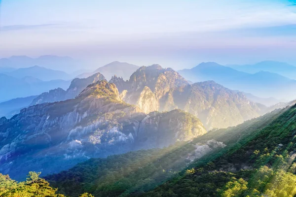 Sonnenaufgang Berg Huangshan China — Stockfoto