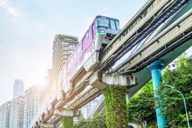 Chongqing şehir tren yolu.