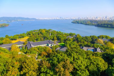 Hangzhou 'nun güzel mimari manzarası, Batı Gölü