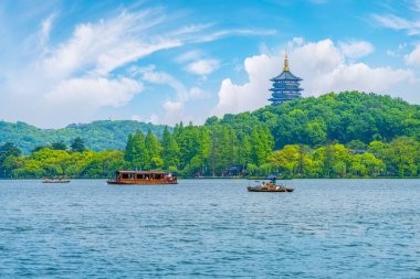 Hangzhou Batı Gölü Pagoda Sahne Bölgesi