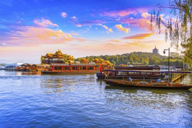 Hangzhou 'nun güzel mimari manzarası, Batı Gölü