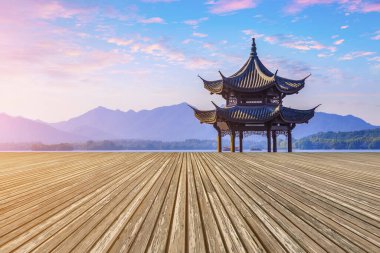 Hangzhou 'nun güzel mimari manzarası, Batı Gölü