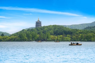 Hangzhou Batı Gölü Pagoda Sahne Bölgesi