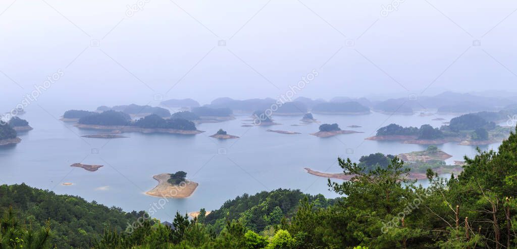 Lake Island in China, Asia