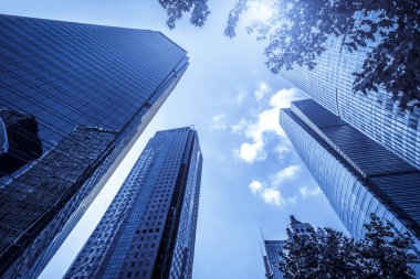 Shanghai Finans Bölgesi 'nde gökdelenler inşa ediliyor.