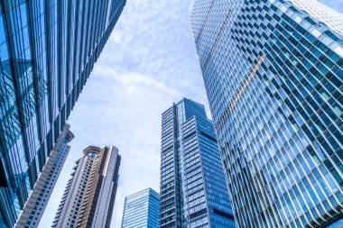 Shanghai Finans Bölgesi 'nde gökdelenler inşa ediliyor.