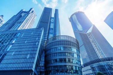 Lujiazui Finans Bölgesi 'nde gökdelen manzarası, Sh