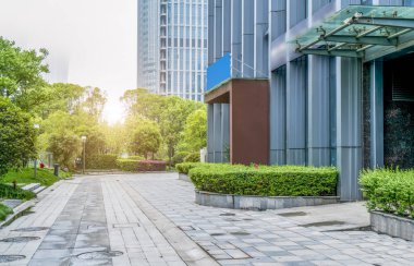 Şehir gökdelenlerinin modern binaları.