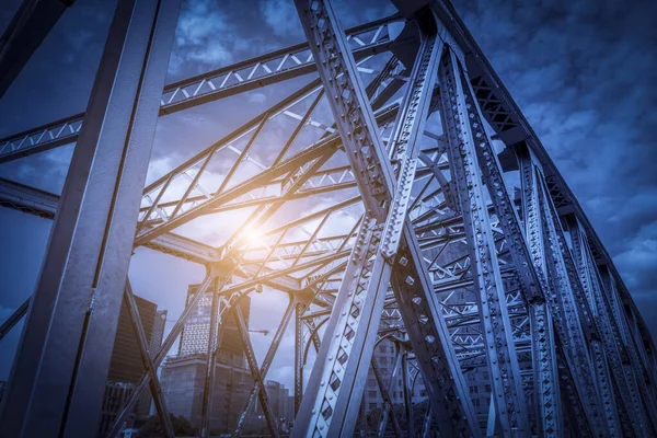 Structuur Van Witte Veerbrug Buiten Shanghai — Stockfoto