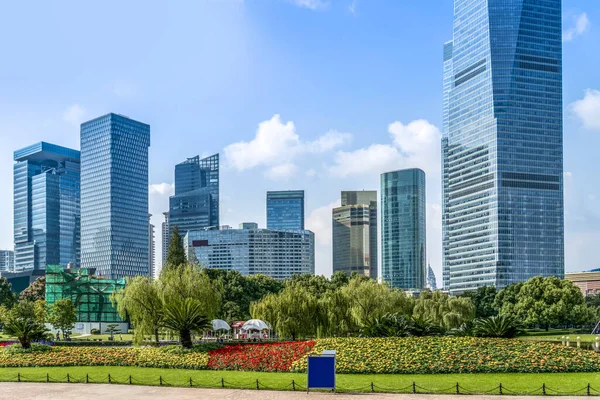 Rascacielos Urbanos Distrito Financiero Shanghái —  Fotos de Stock