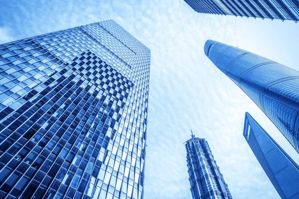 low angle view of business buildings in shanghai,China