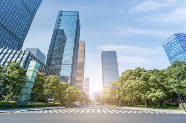 Hangzhou 'daki kentsel yapı gökdelenleri.