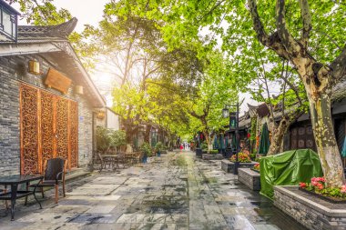 Chengdu 'daki antik sokaklar ve evler