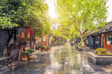 Chengdu 'daki antik sokaklar ve evler