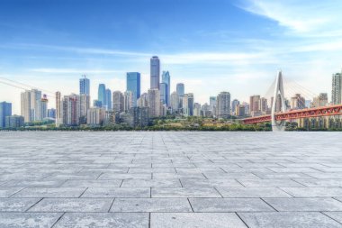 Yol ve Chongqing kentsel mimari peyzaj silüeti