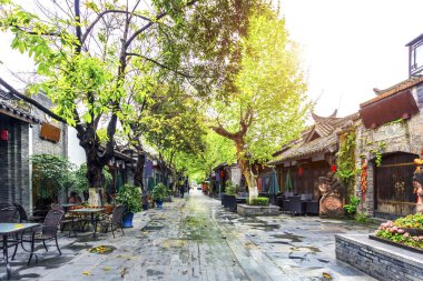 Kuan Alley 'deki eski evler ve Zhai Alley, Chengdu