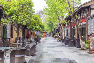 Kuan Alley 'deki eski evler ve Zhai Alley, Chengdu